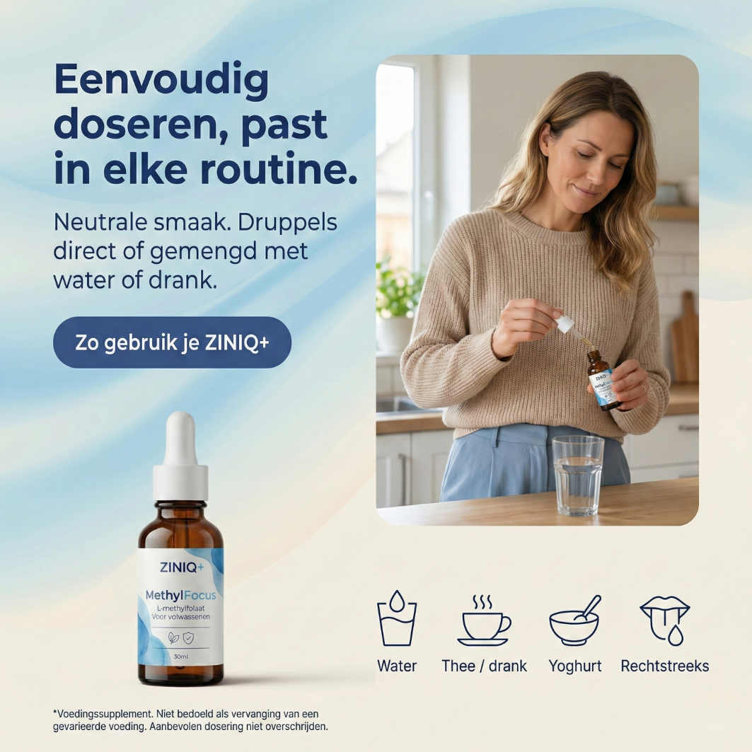 ZINIQ+ MethylFocus Adults | Activated folate for calm, focus, and mental resilience