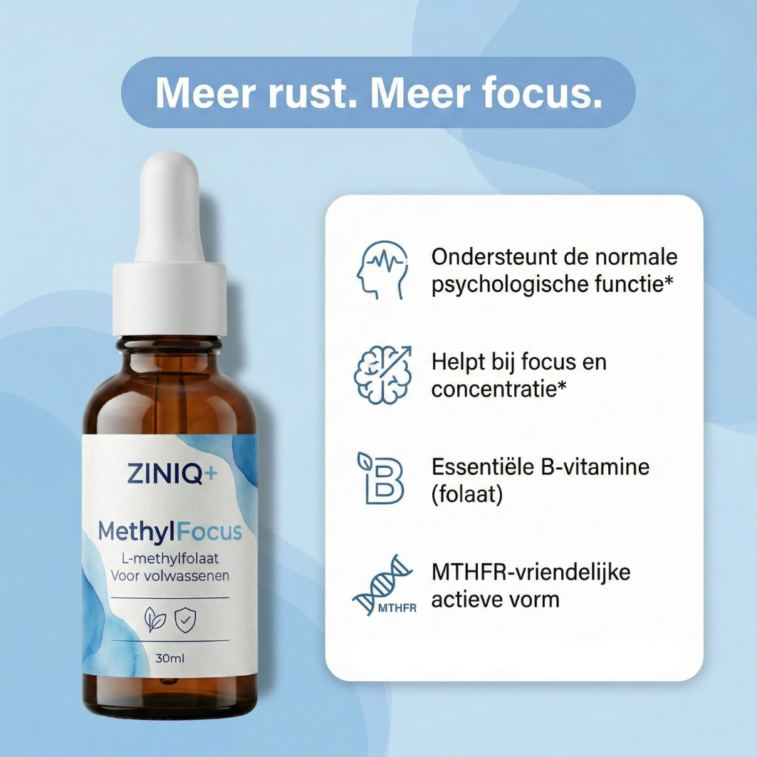 ZINIQ+ MethylFocus Adults | Activated folate for calm, focus, and mental resilience