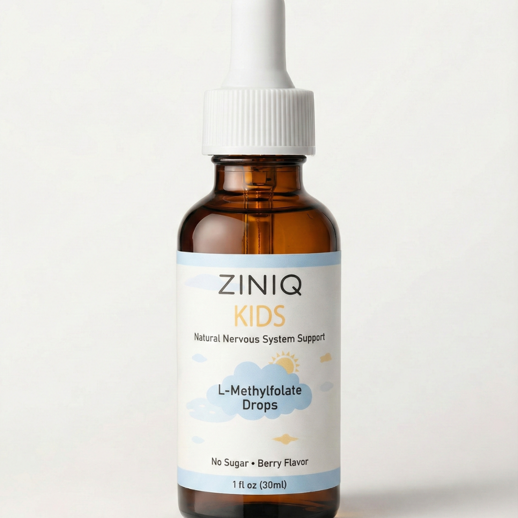 ZINIQ™ Kids - L Methylfolate, Natural Nervous System Support Help Your Child Settle. Feel Safe at Home Again.