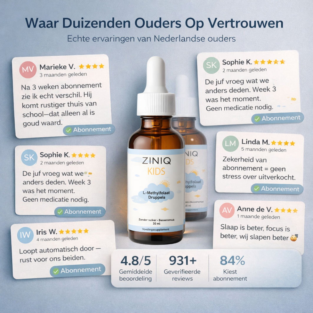 ZINIQ™ KIDS L-Methylfolate | More peace. More focus, and a child who feels good about themselves again.