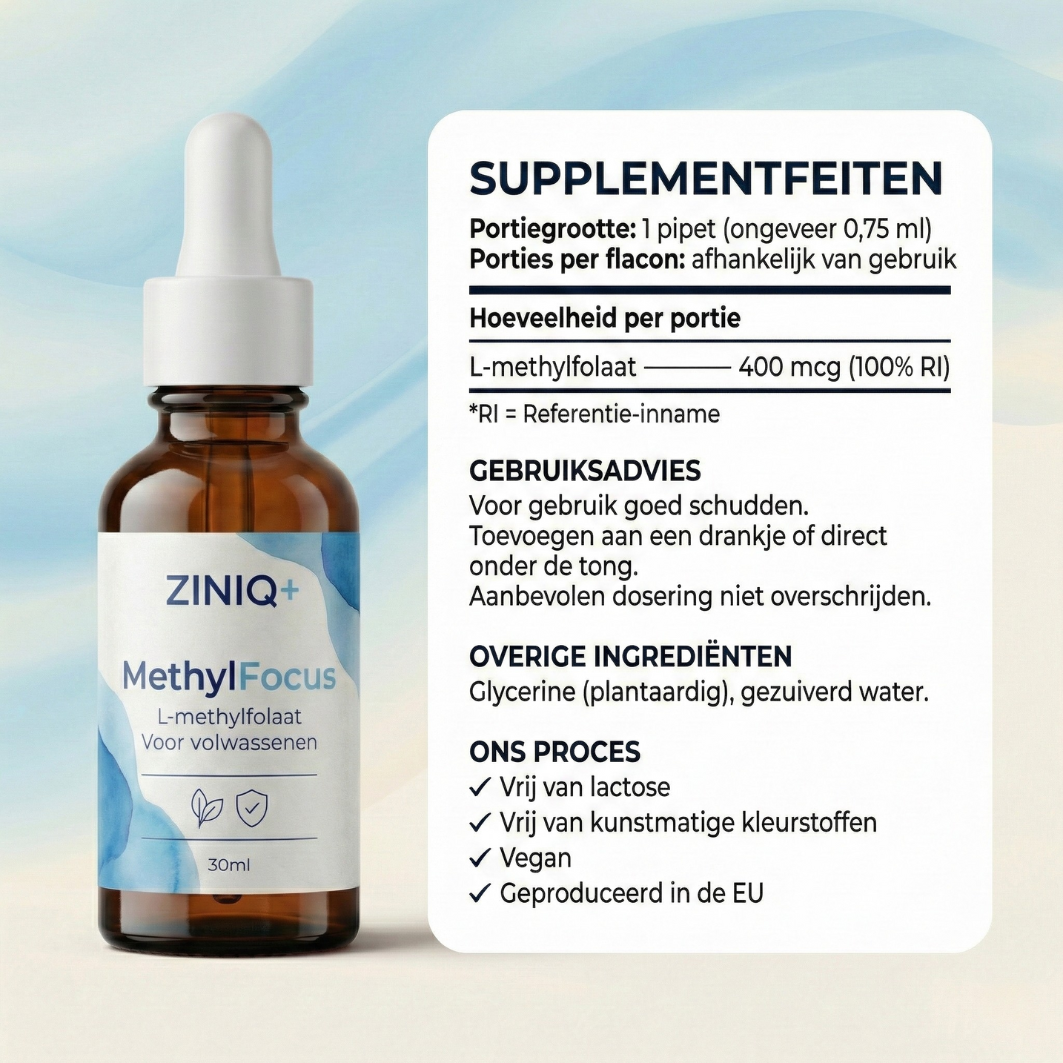 ZINIQ+ MethylFocus Adults | Activated folate for calm, focus, and mental resilience