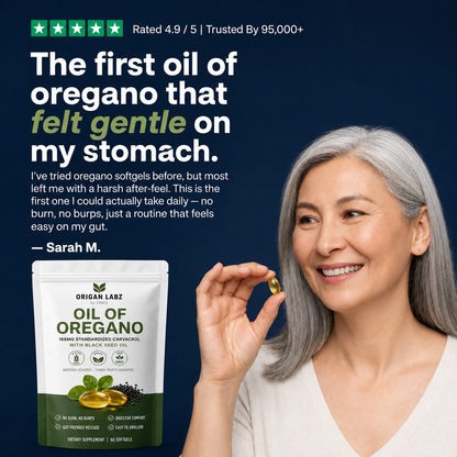 Origan Labs®  DR - Oil of Oregano, Deep Release Softgels - Trust your gut again.
