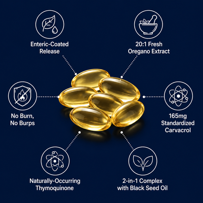 Origan Labs®  DR - Oil of Oregano, Deep Release Softgels - Trust your gut again.