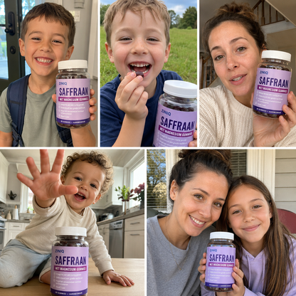 ZINIQ Saffraan & magnesium gummies | voor de overgang van school naar thuis | meer rust, minder ontploffingen.