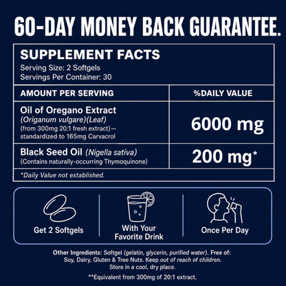 Origan Labs®  DR - Oil of Oregano, Deep Release Softgels - Trust your gut again.