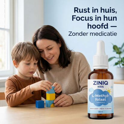 ZINIQ Kids L-Methylfolate | Peace of mind after school — without medication. And a child who feels good about themselves again.