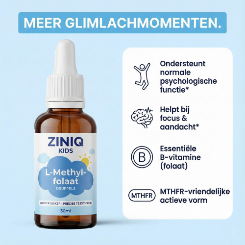 ZINIQ Kids L-Methylfolate | Peace of mind after school — without medication. And a child who feels good about themselves again.