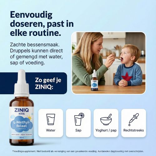 ZINIQ Kids L-Methylfolate | Peace of mind after school — without medication. And a child who feels good about themselves again.