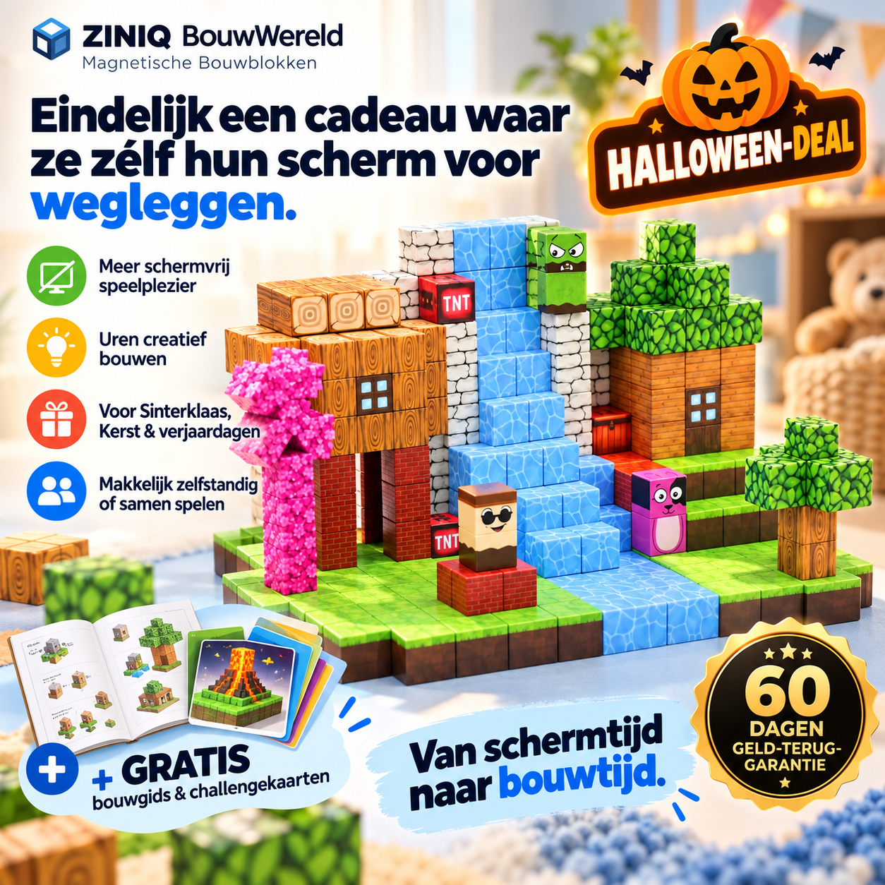 ZINIQ BouwWereld — Magnetische Minecraft Bouwblokken