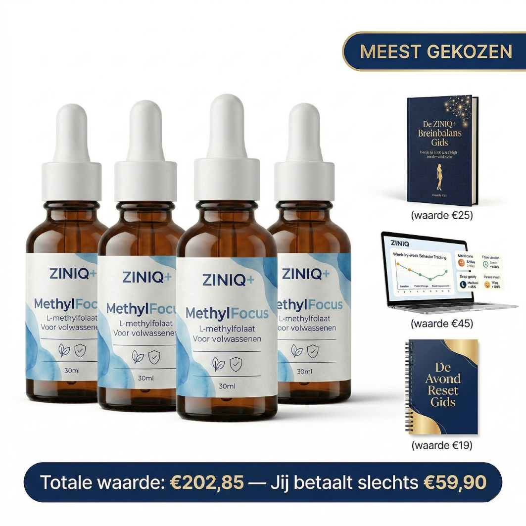 ZINIQ+ MethylFocus Adults | Activated folate for calm, focus, and mental resilience